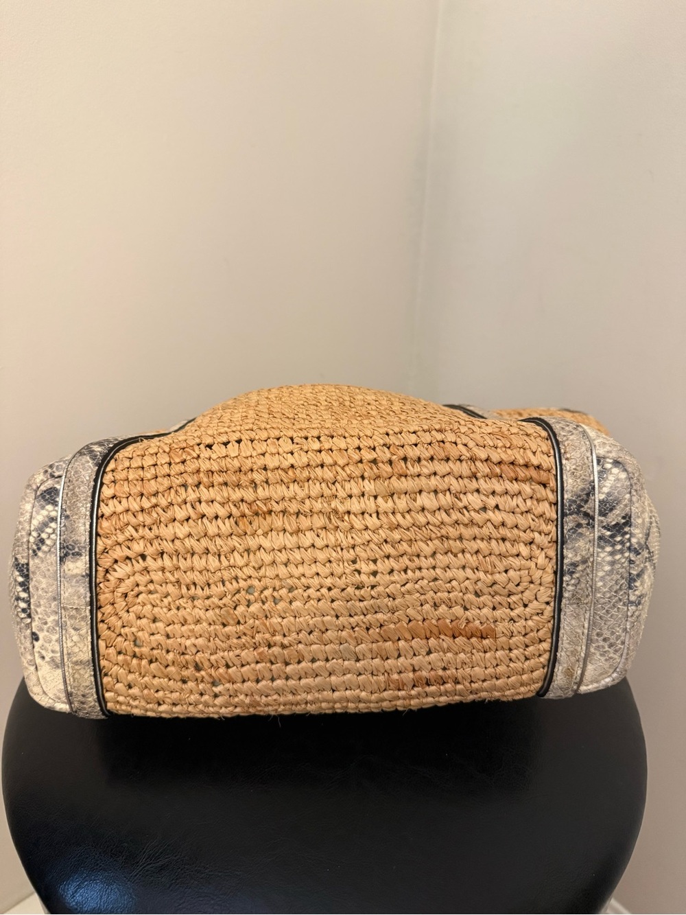 Coach Hampton Python Straw Tote.  2011 - Picture 9 of 15
